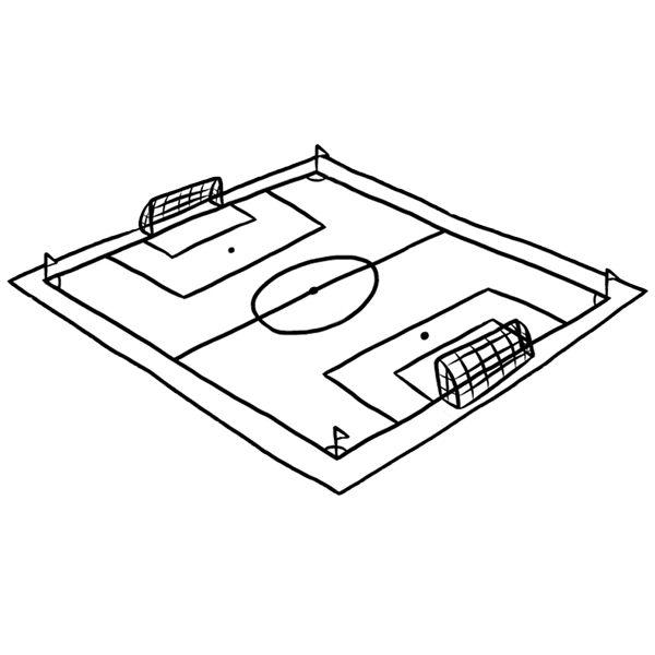 Spielfeld Fussball (gezeichnet)